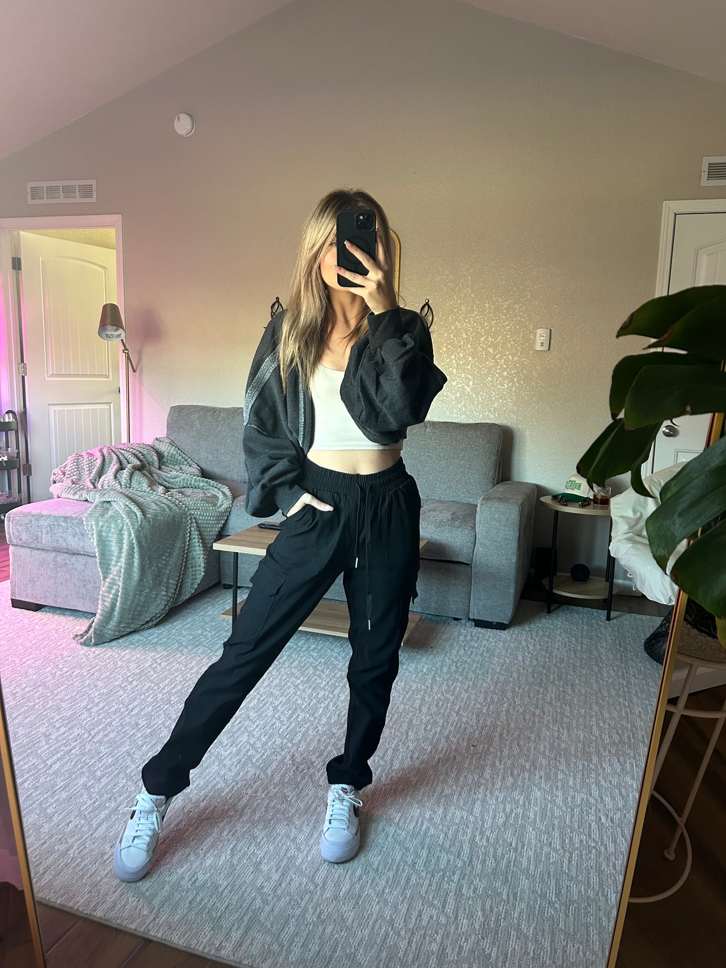 Black Cargo Joggers