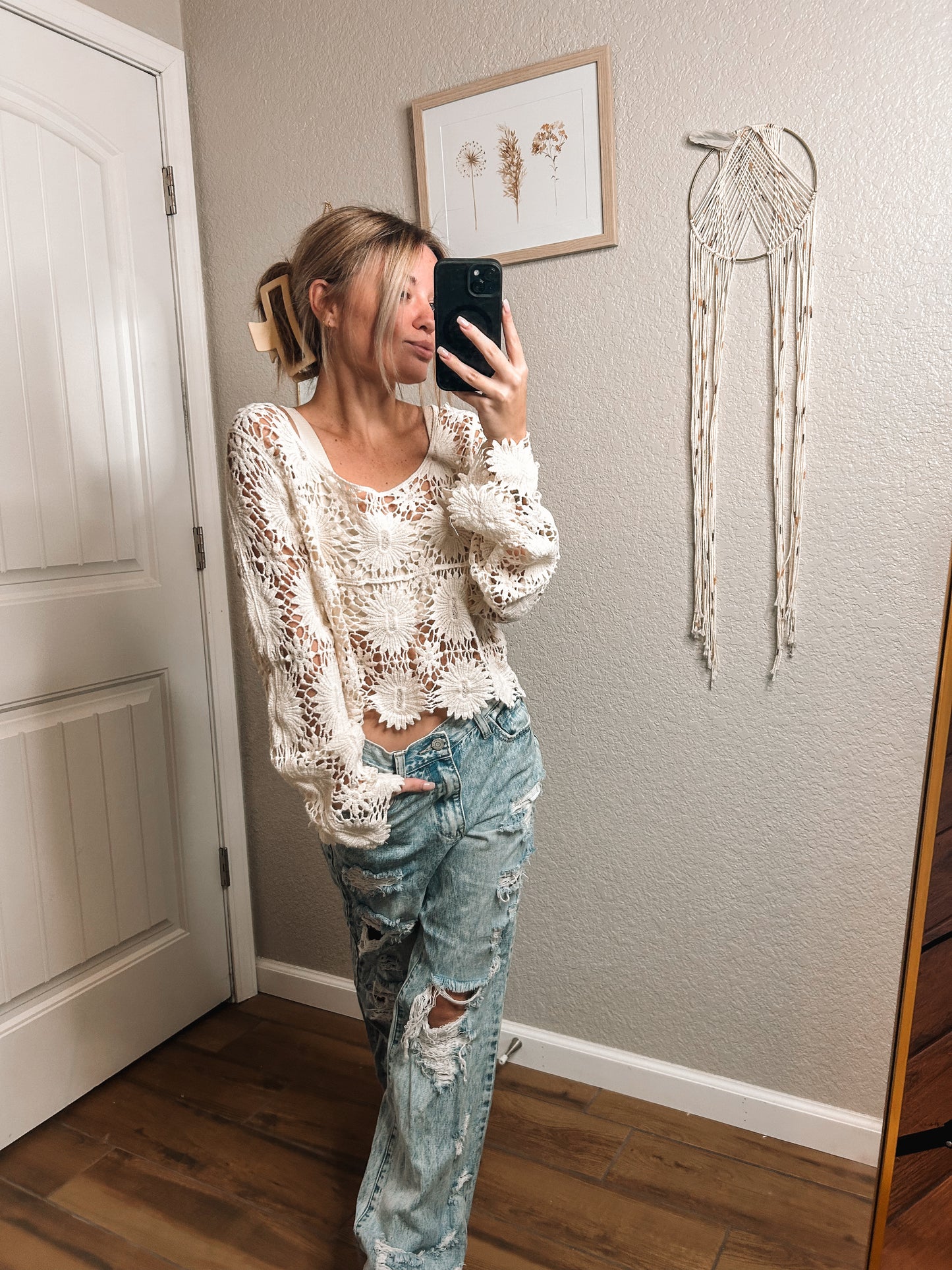 floral “lace” top