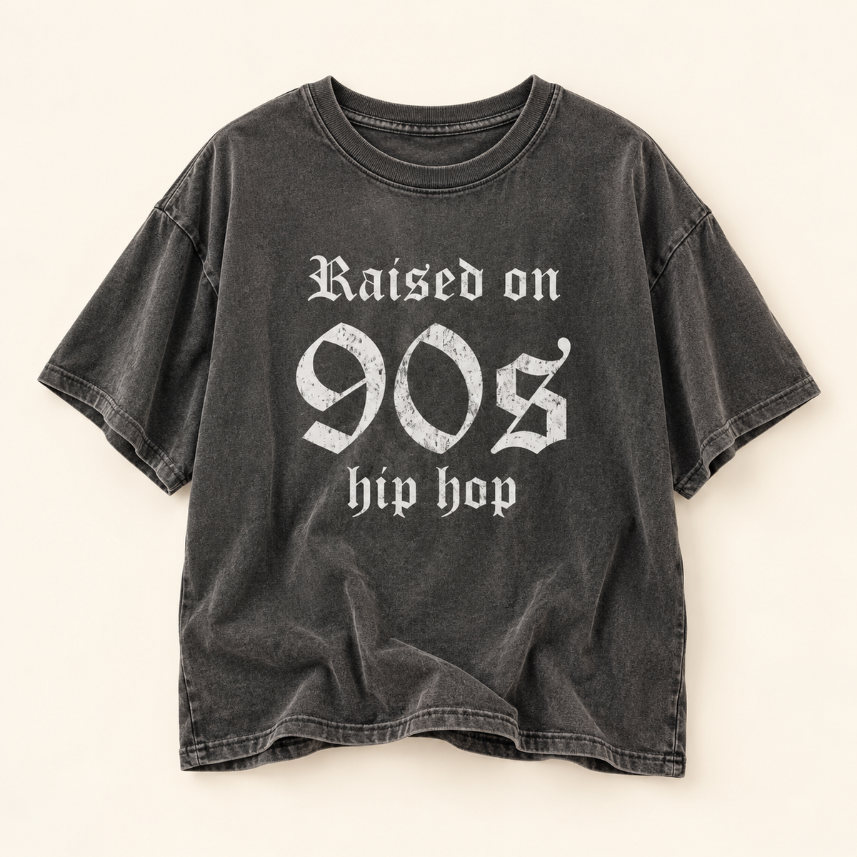Raised on 90s Hip Hop Tee - Charcoal