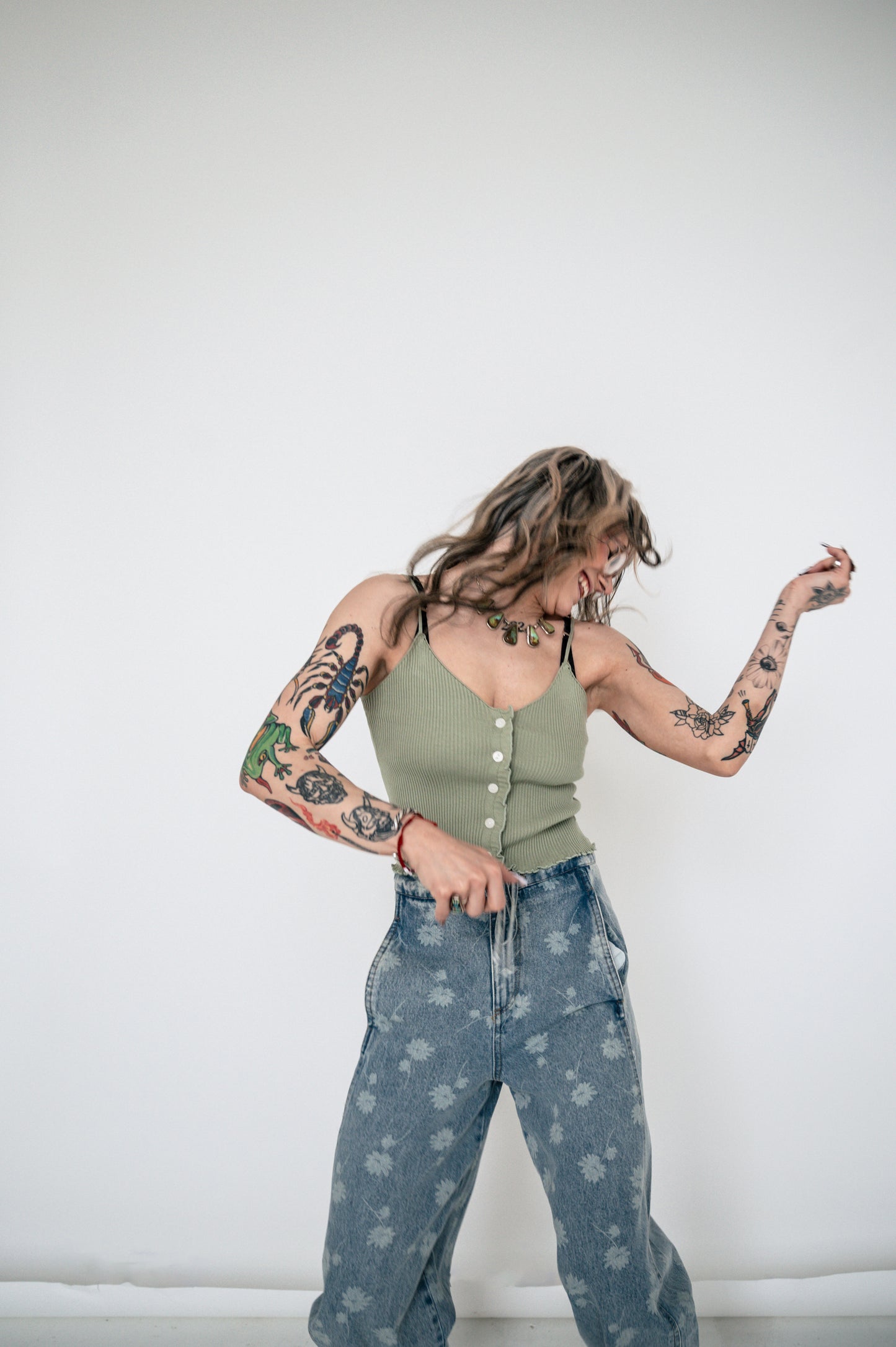 Sage Ruffle Cami
