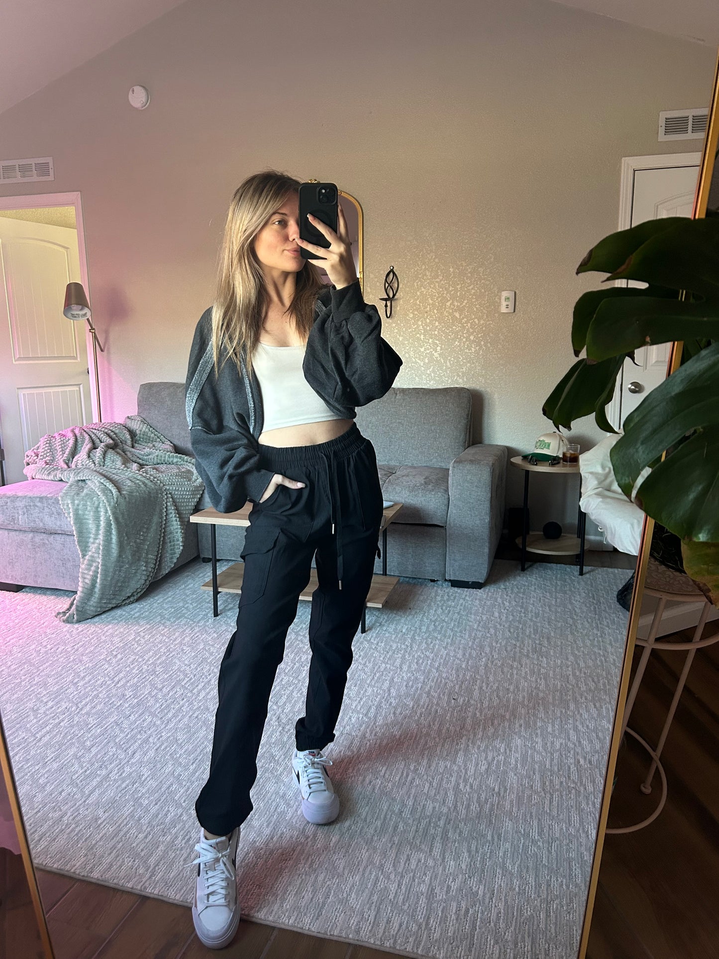Black Cargo Joggers