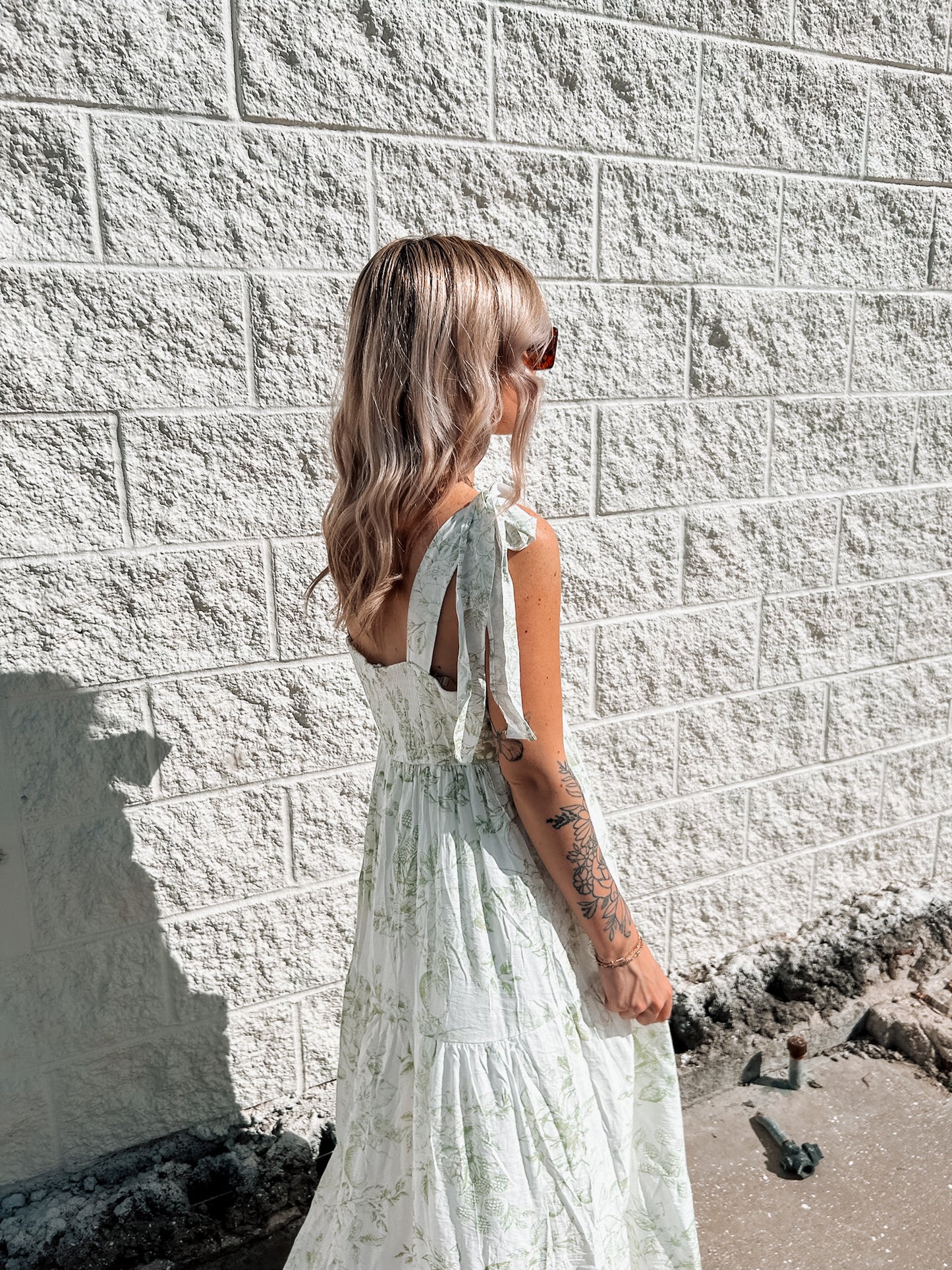 Olive Floral Maxi Dress