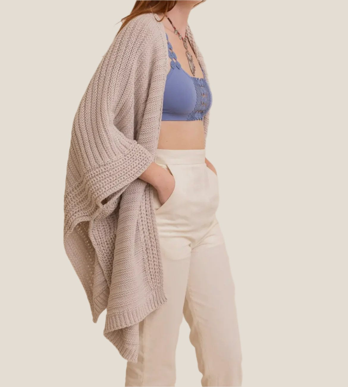 cream knit kimono *one size*