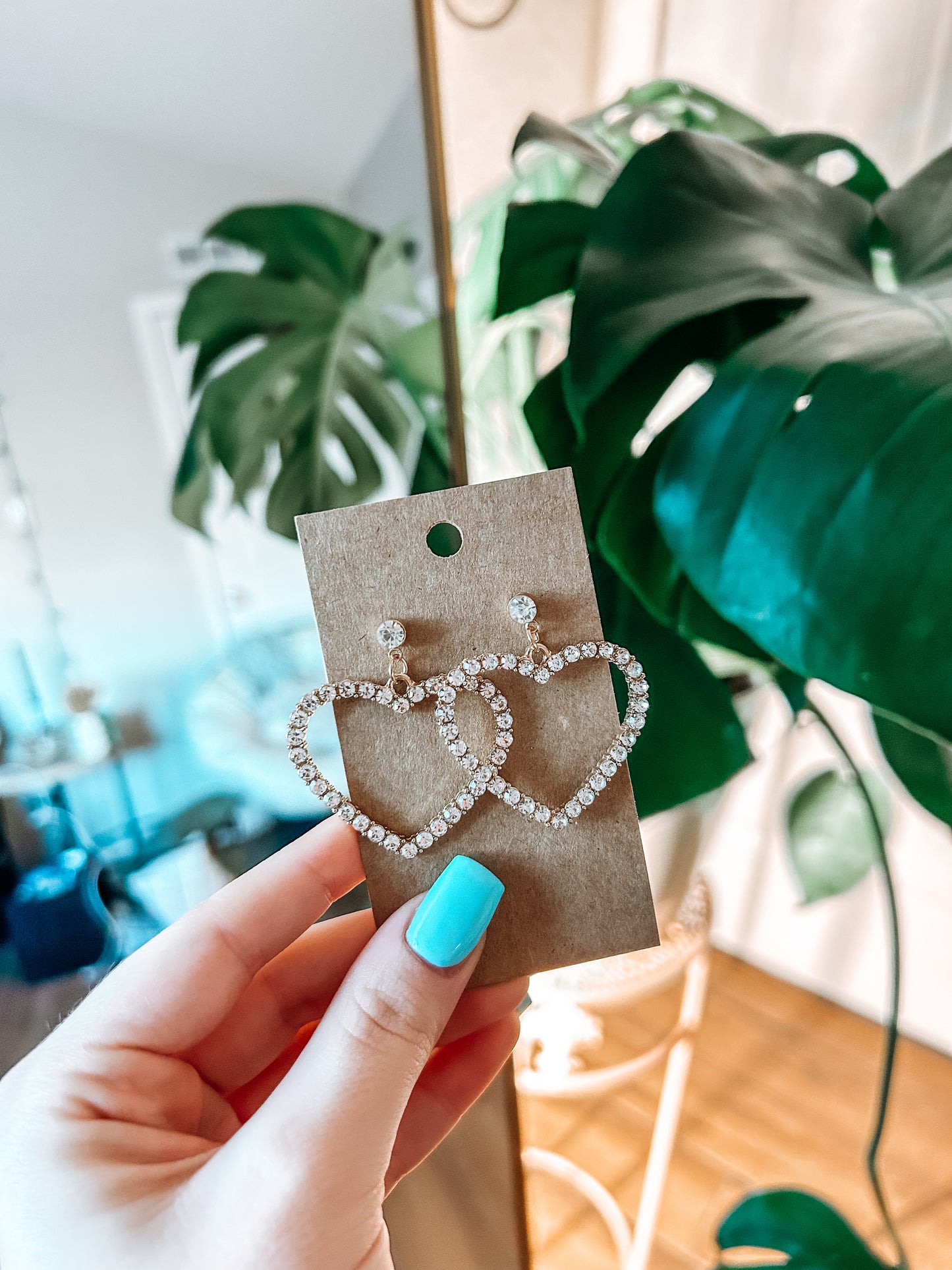 Diamond heart earrings