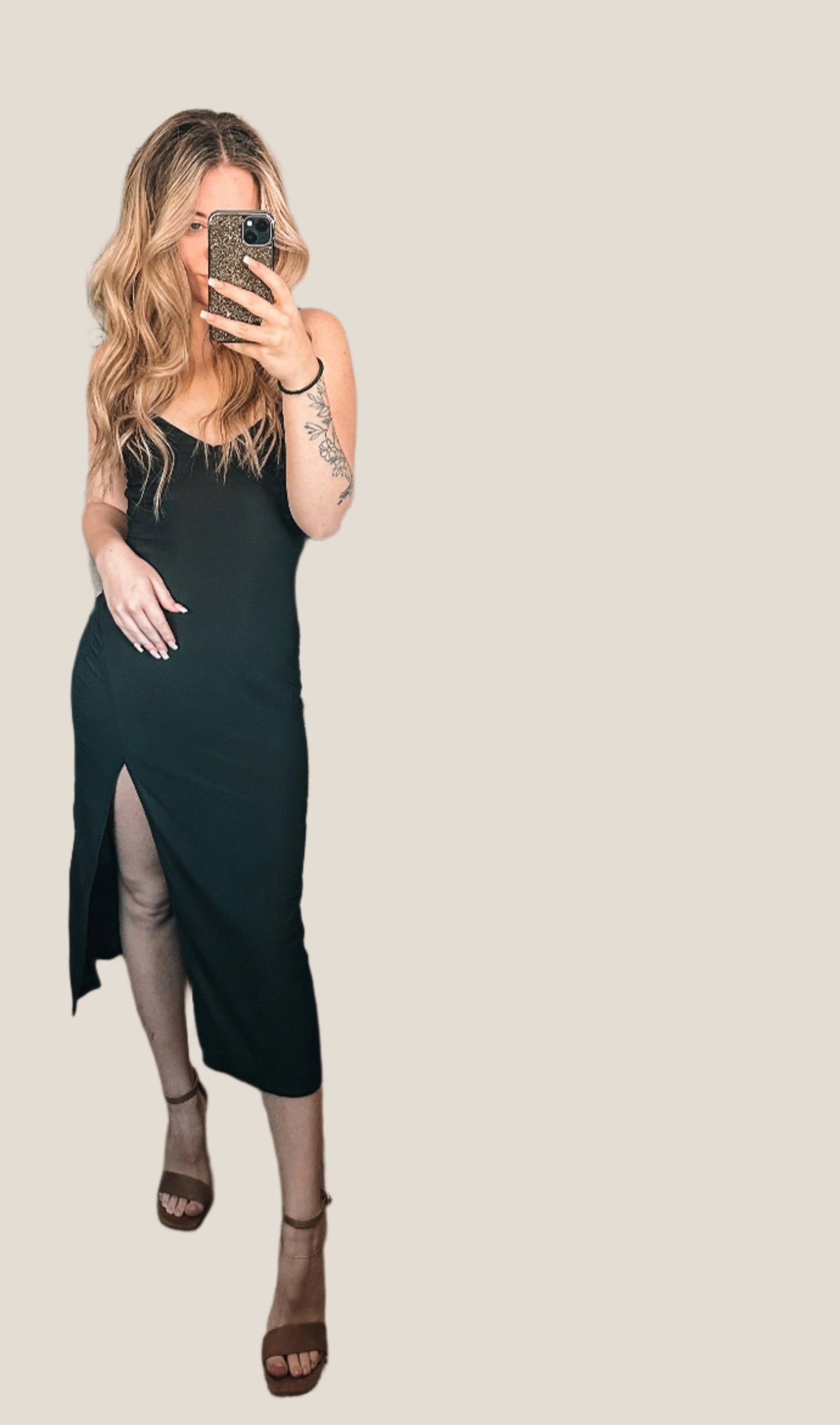 Black Slit Dress