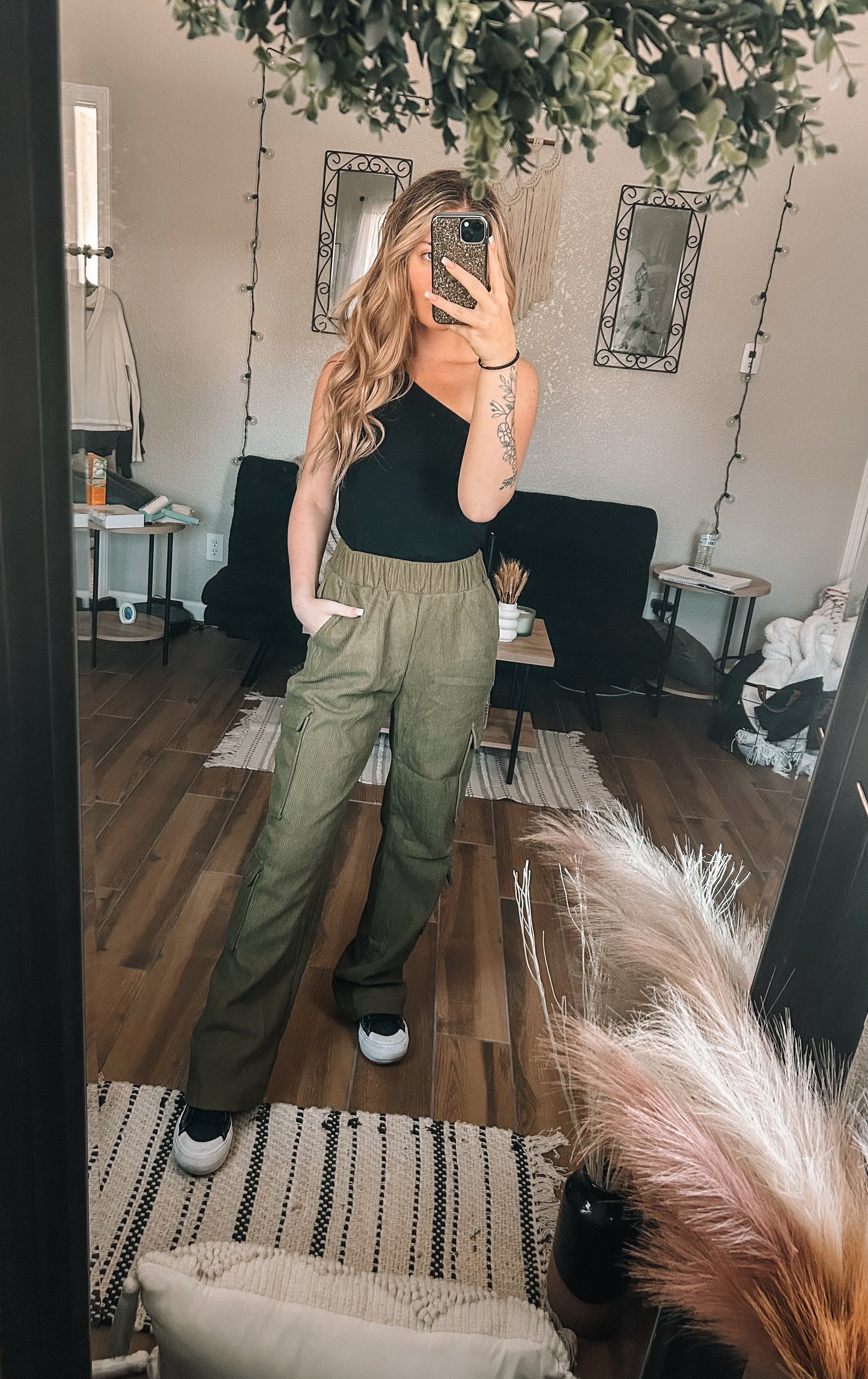 Olive Corduroy Cargos