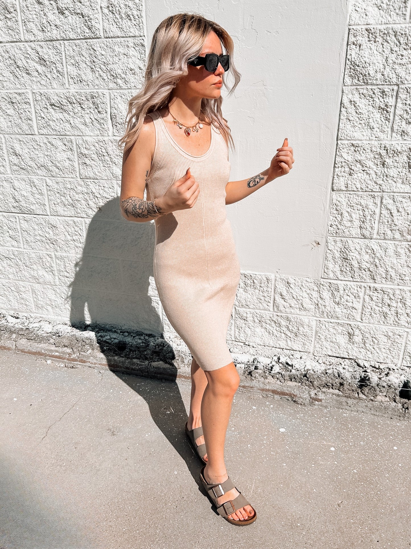 Oatmeal Ribbed Dress