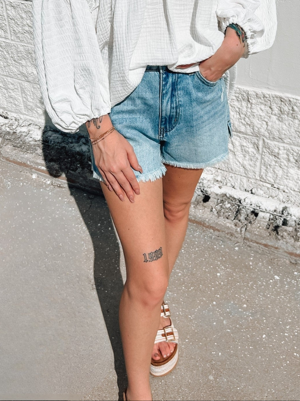 Medium Wash Denim Shorts