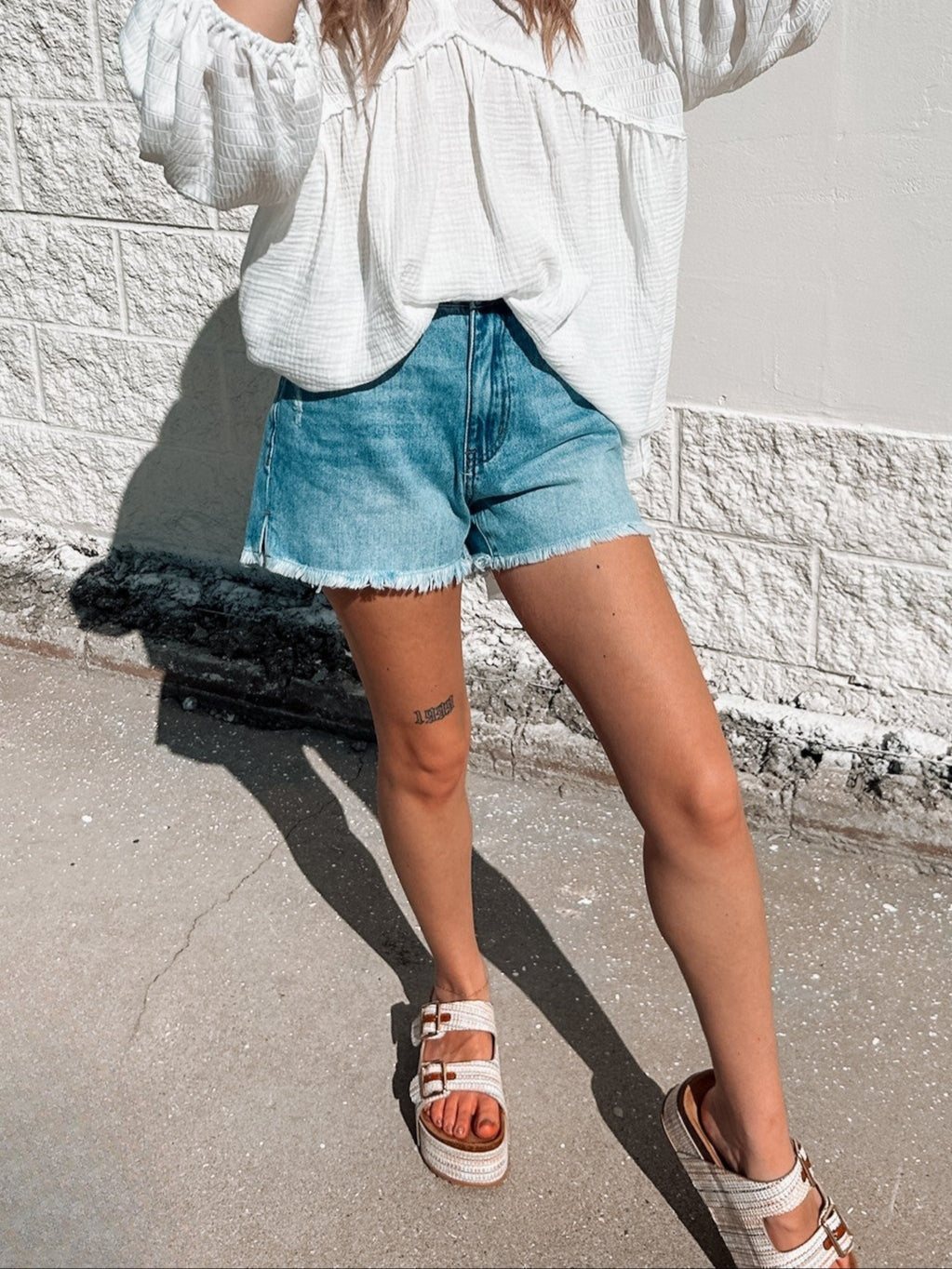Medium Wash Denim Shorts