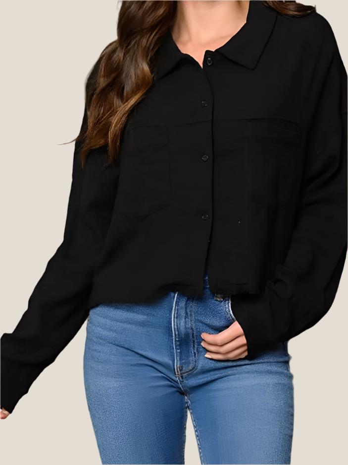 Black Linen Top