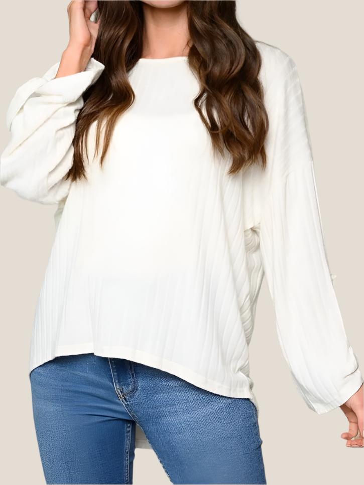 Ribbed Cream Sweater