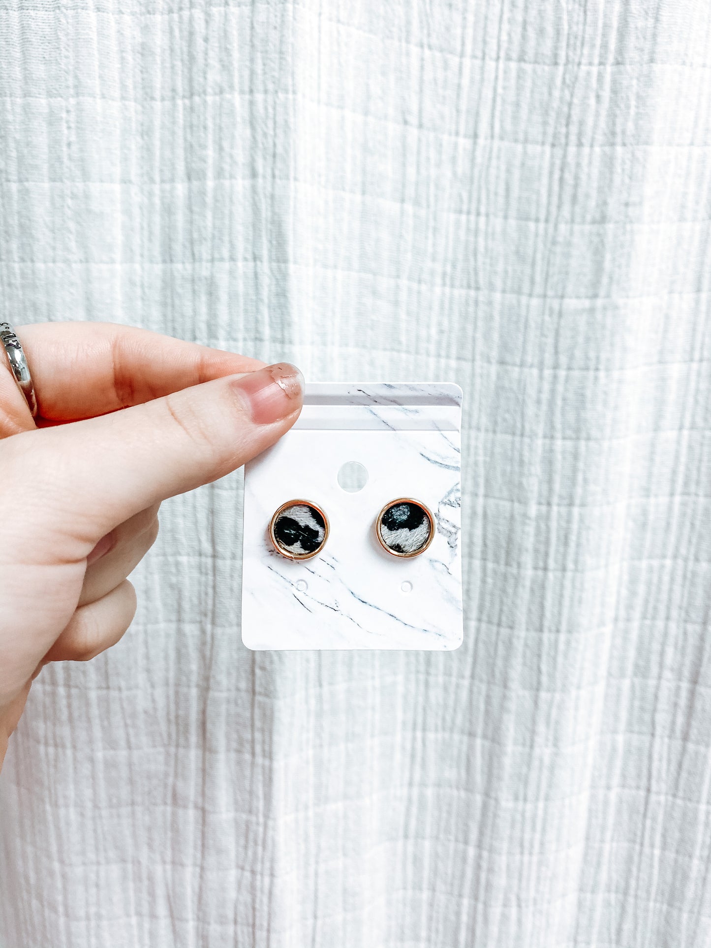 Textured Leopard Studs