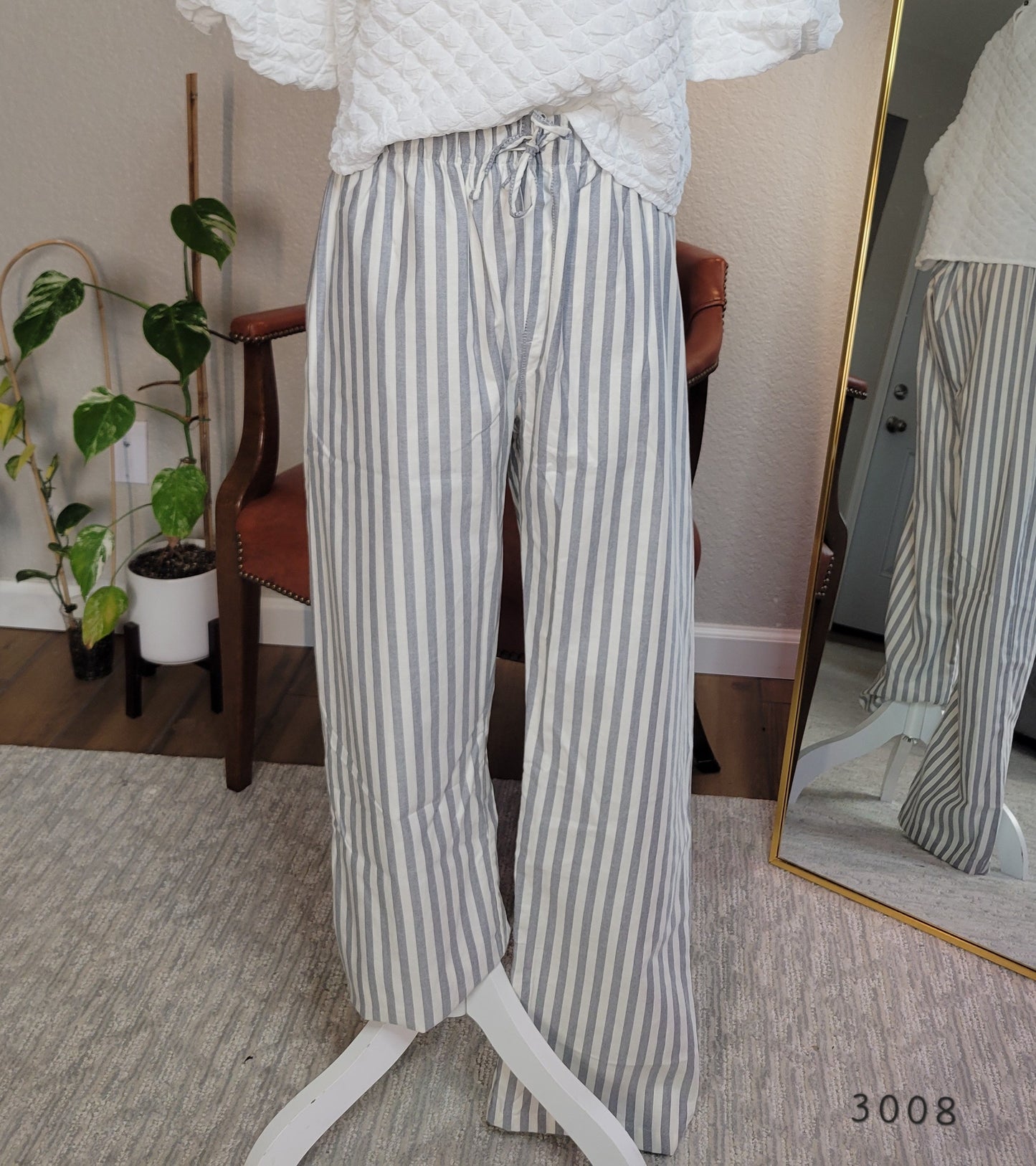 Striped Grey Boxer Pants