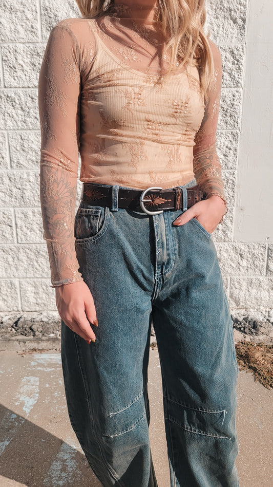 Lace Layering Top - Coffee