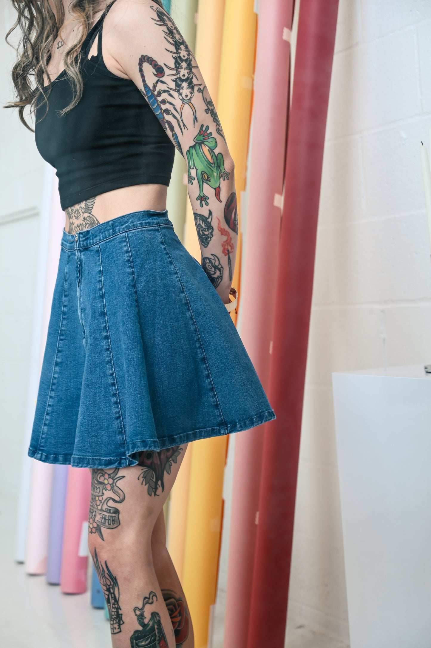 Denim Skater Girl Skirt
