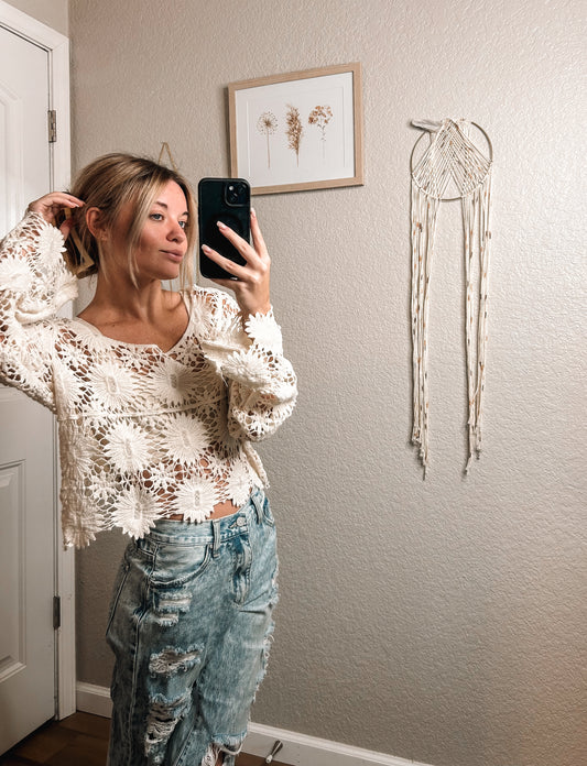 floral “lace” top