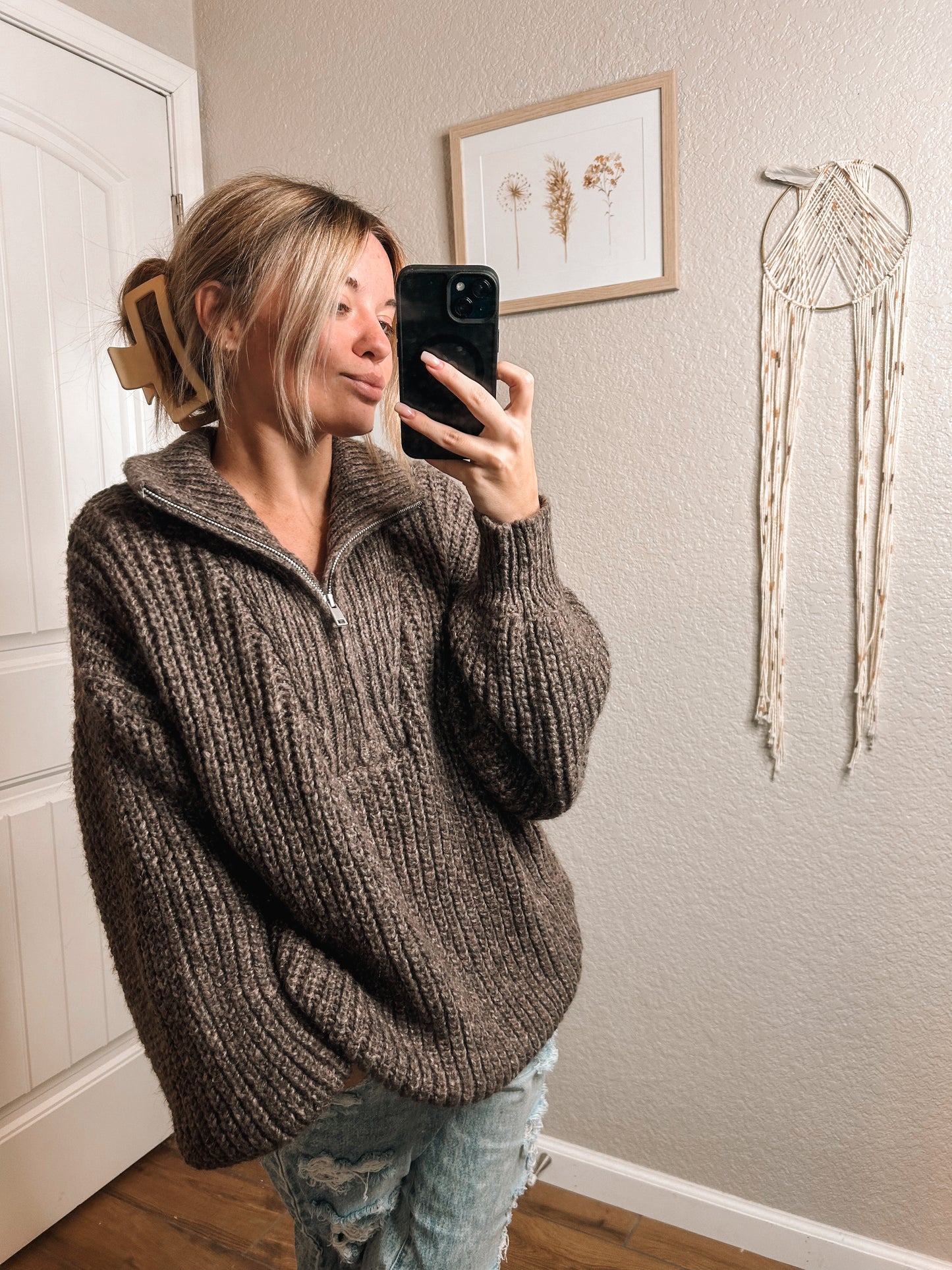 mocha knit sweater