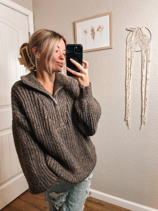 mocha knit sweater