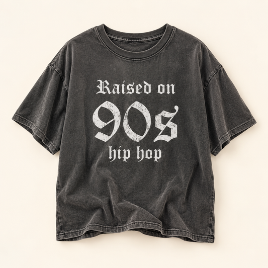 Raised on 90s Hip Hop Tee - Charcoal
