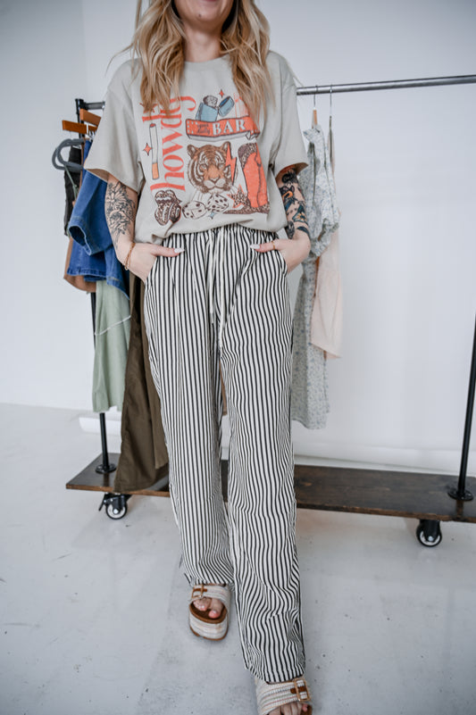 Black Striped Lounge Pants