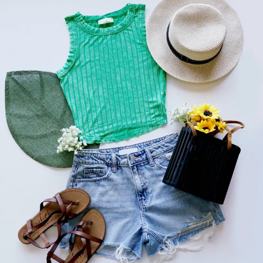 Kelly Green Crop Tank