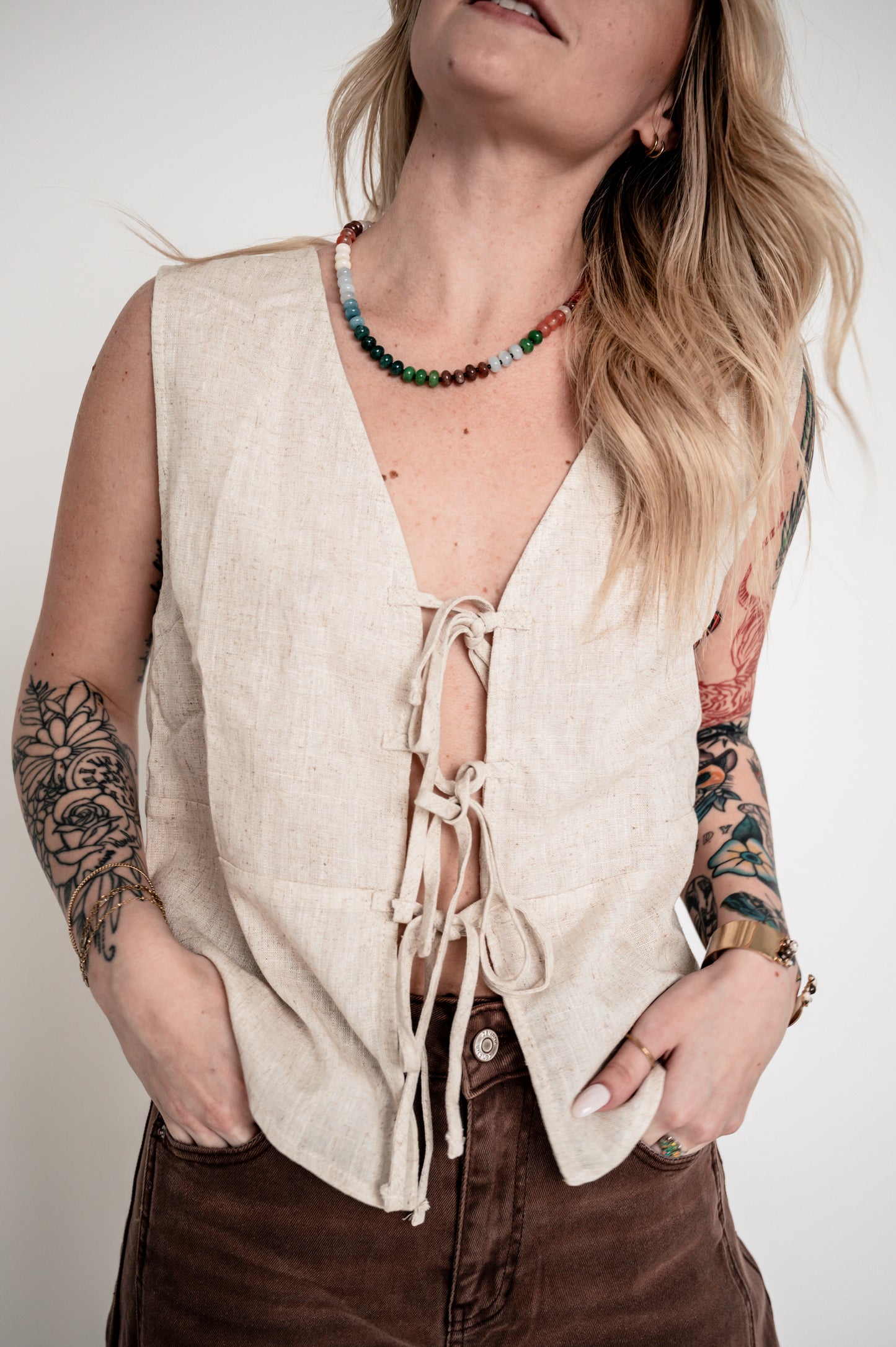 Oatmeal Linen Top