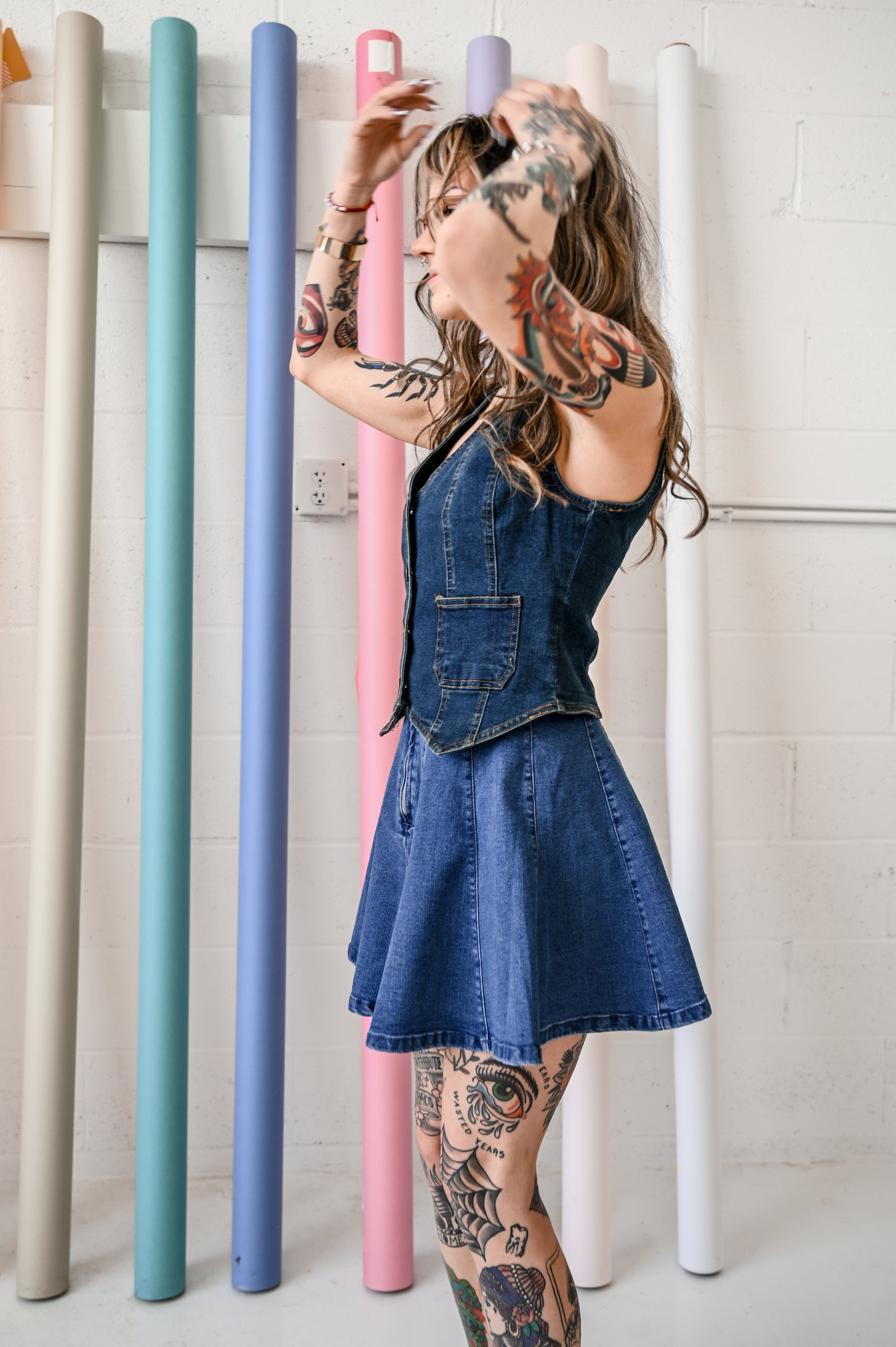 Denim Skater Girl Skirt