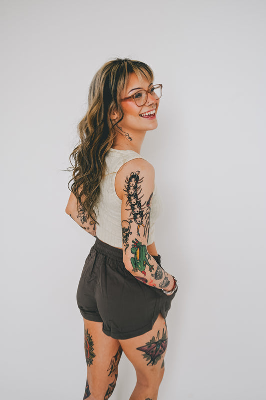 Charcoal Drawstring Shorts