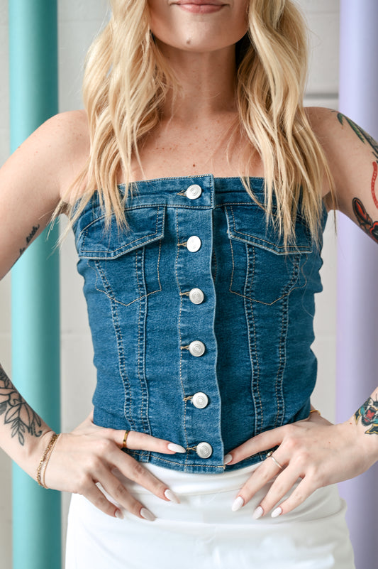 Denim Tube Top
