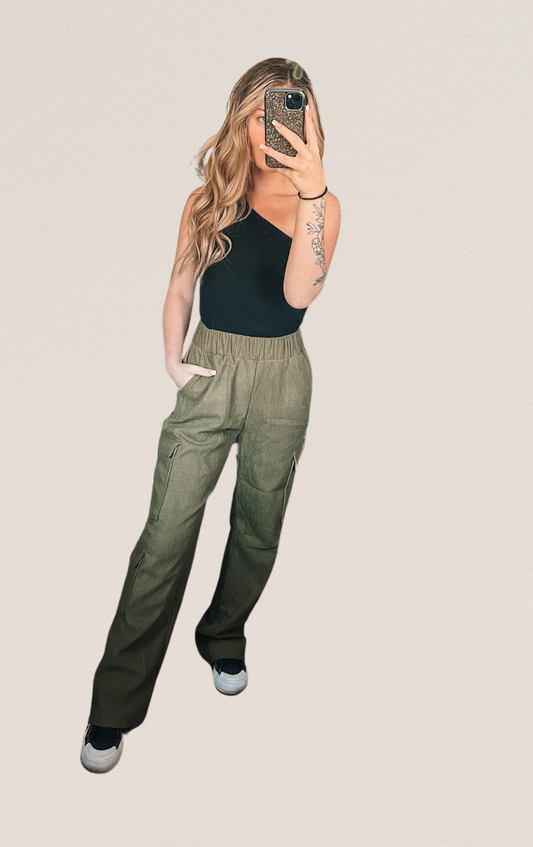 Olive Corduroy Cargos