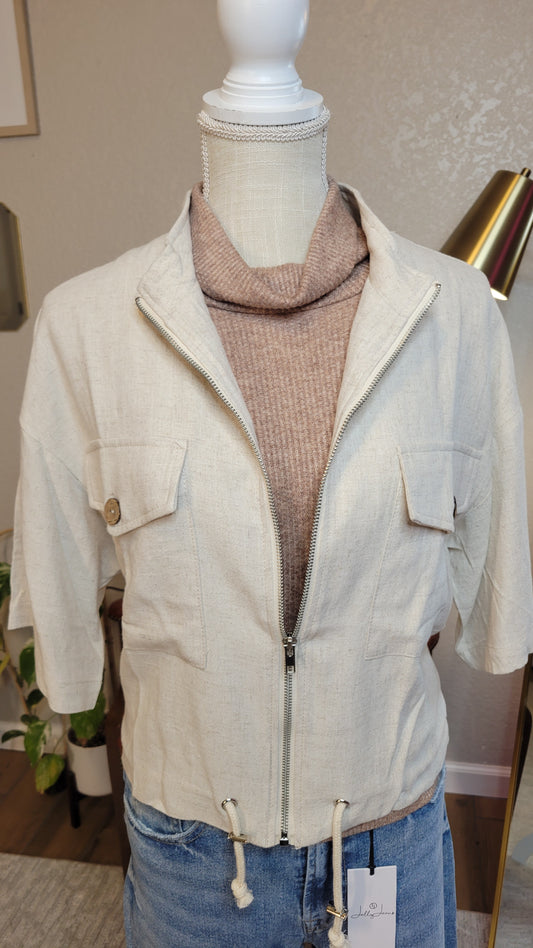 Short Sleeve Oatmeal Jacket