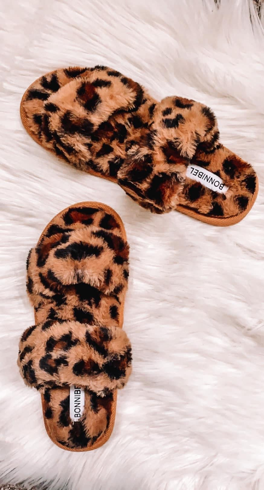 Cheetah fuzzy slippers